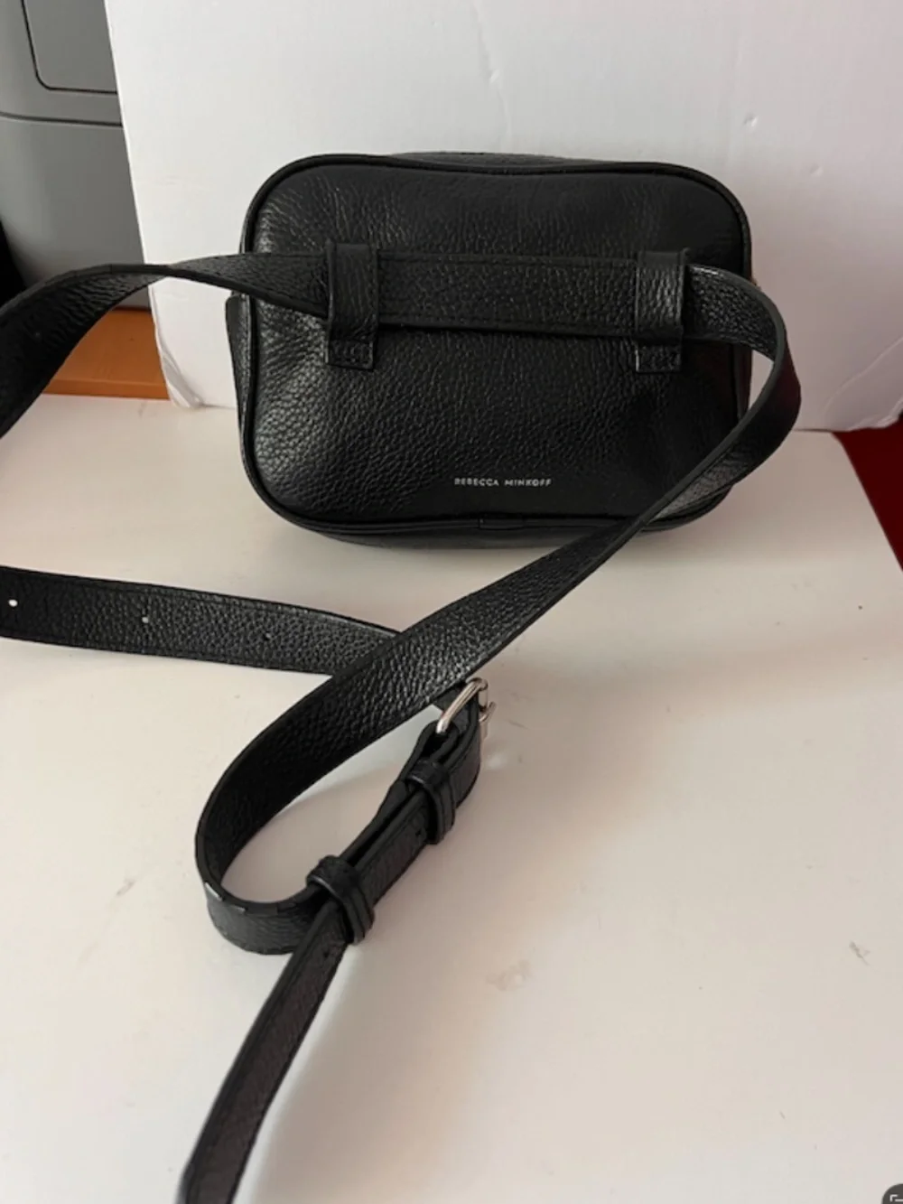 Rebecca Minkoff 3 Zip Leather Belt Fanny pack Bag Black